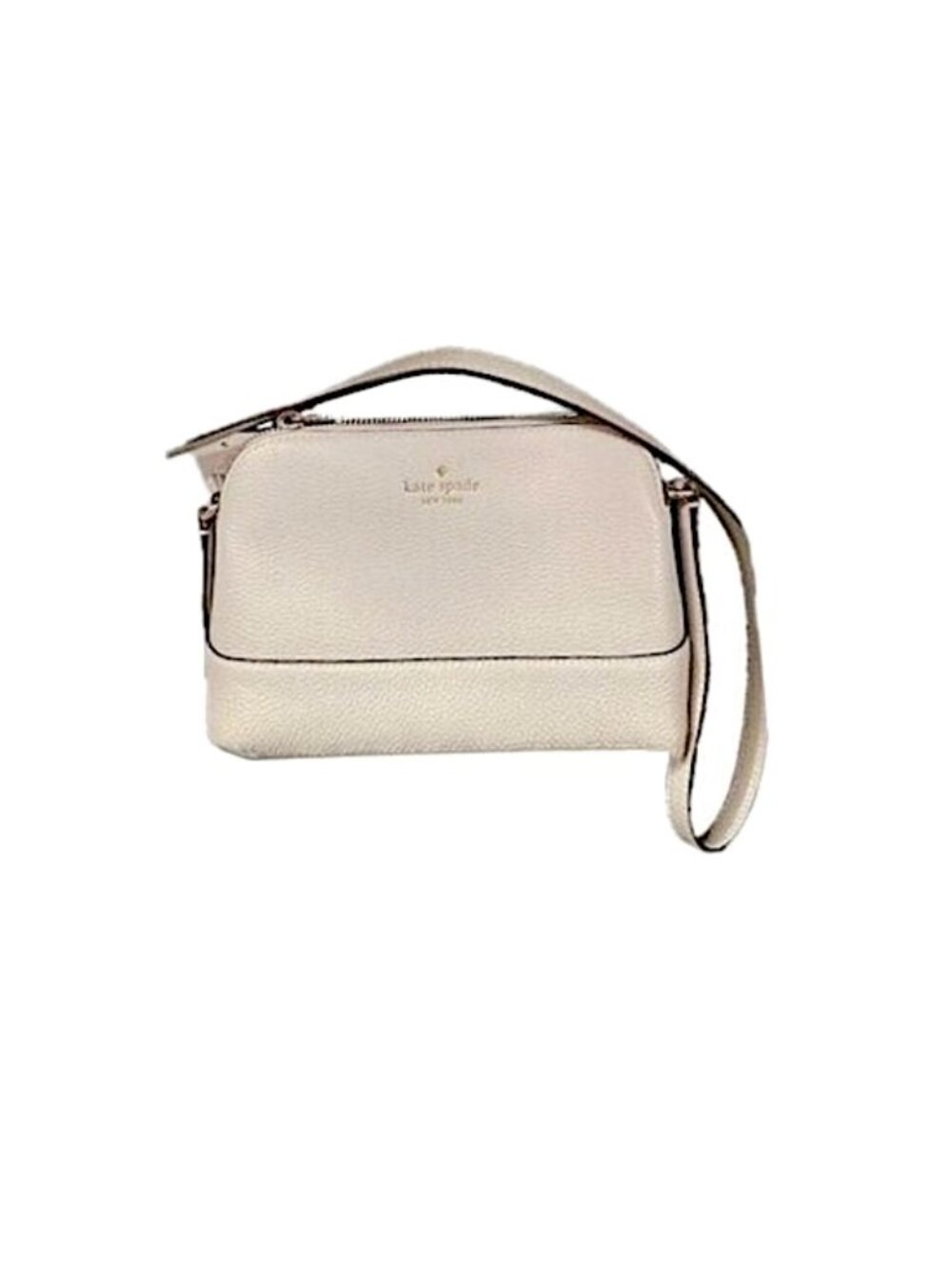 Kate Spade Hanna Crossbody Bag Neutral Pebbled Leather Milk Glass NWT